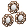 Relaxdays Set of 3 Mirrors, Round, Ø 25 cm, Wall