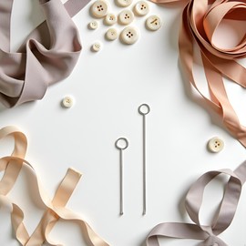 1Pc Silver Loop Turner Sewing Tool,Sewing Loop Turner Hook,Needle Hook,Crochet Sewing Supplies,Sewing Loop Turner Hook for Fabric Tube Straps Belts Strips DIY Knitting Sewing Accessories (26.5cm)