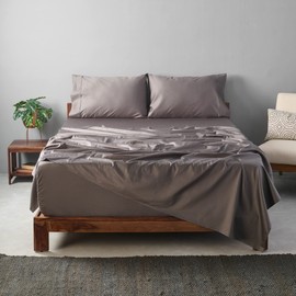 Weddingly CEA Certified 100% Giza Egyptian Cotton Sheets|4 Piece Set|Accredited Gold Seal|Deep Pocket|Extra Long Staple|Sateen Weave|High Fabric Strength,Uniform &Soft| (Twin XL,Charcoal Gray)