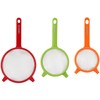Farberware Set of 3 Strainers. Red, Green and Orange