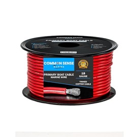 18 Gauge Primary Boat Cable - 18 ft Marine Grade Wire Tinned Oxygen-Free Copper - 18 AWG UL 1426 Standard PVC Wire for Boat, Automotive, Speakers, Camper & Trailers