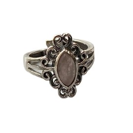 VIE Boho Oval Crystal Ring, Rose Quartz