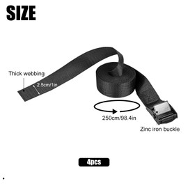 Ratchet Tie Down Straps 4 Pack, 5M x 25 mm Heavy Duty Lashing Straps Adjustable Cam Buckle Tensioning Belts Ratchet Straps Cargo strapping for Motorcycle Cargo Trucks Trailer Luggage - Quick Release