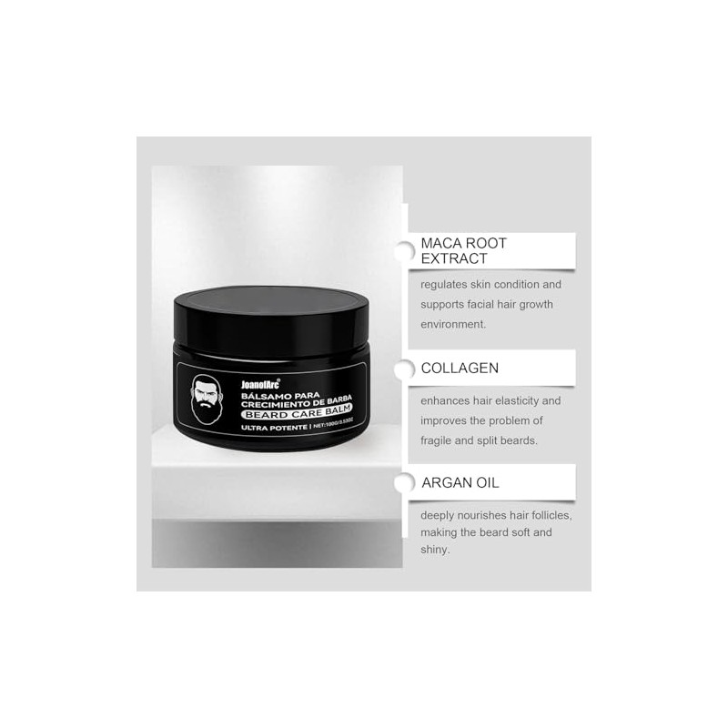 Beard Stimulating Balm for Men, Moisturizes & Strengthens Beard, Tames