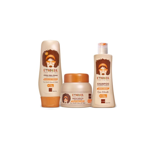 ETNIKER Afro-textured, Curly & Wavy hair Wash Kit: Styling Cream,