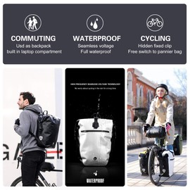 HUNTVP 27L Bike Pannier Bag Backpack Multifunctional Bicycle Bag Cycling Bicycle Rear Seat Trunk Pack Bag Bike Saddle Bag Backseat Pack Bag(Black)