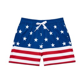 Tipsy Elves Kids Vacation American Flag Stretch Swim Trunks Size X-Small