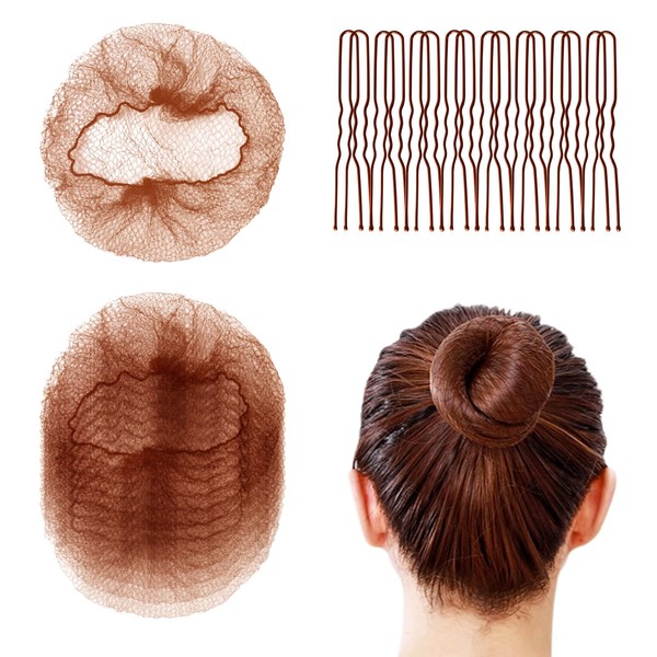 40pcs Hair Nets for Buns, Invisible Elastic Edge Mesh Invisible