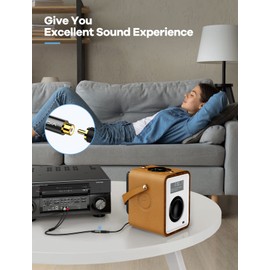 VIOY RCA Female to Dual RCA Male Y Splitter Adapter RCA to 2RCA Red and White Phono Cable Compatible with Amplifier, Decoder, Mixing Console, Effector, Speaker, Sound Card