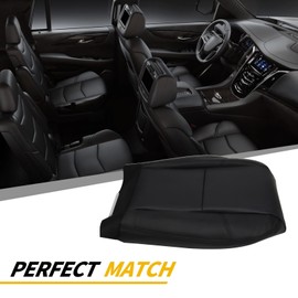 Aspaton Driver & Passenger Bottom Seat Cover Compatible with Escalade Black & Tan 2007-2014 (Black Bottom)