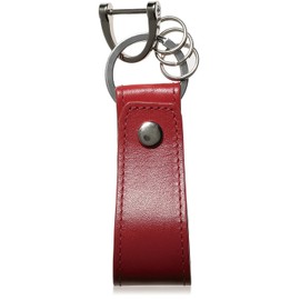 BLUE SINCERE IKH6 Key Chain Leather Italian Leather Key Belt Loop Key Ring Key Charm, vermillion red