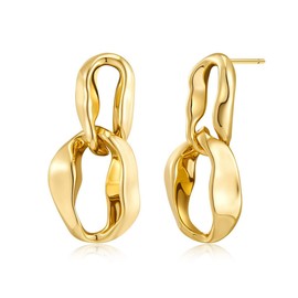 Chunky Paperclip Earrings for Women,Dainty Gold/Silver Chain Link Dangle Earrings,Statement Small Irregular Oval Hoop Link Earrings Earrings,Minimalist Fashion Stylish Cool Jewelry