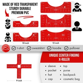 Tshirt Ruler Guide for Vinyl Alignment - T Shirt Ruler Guide for Heat Press, Shirt Measurement Tool for Heat Press, T-Shirt Ruler Centering Guide