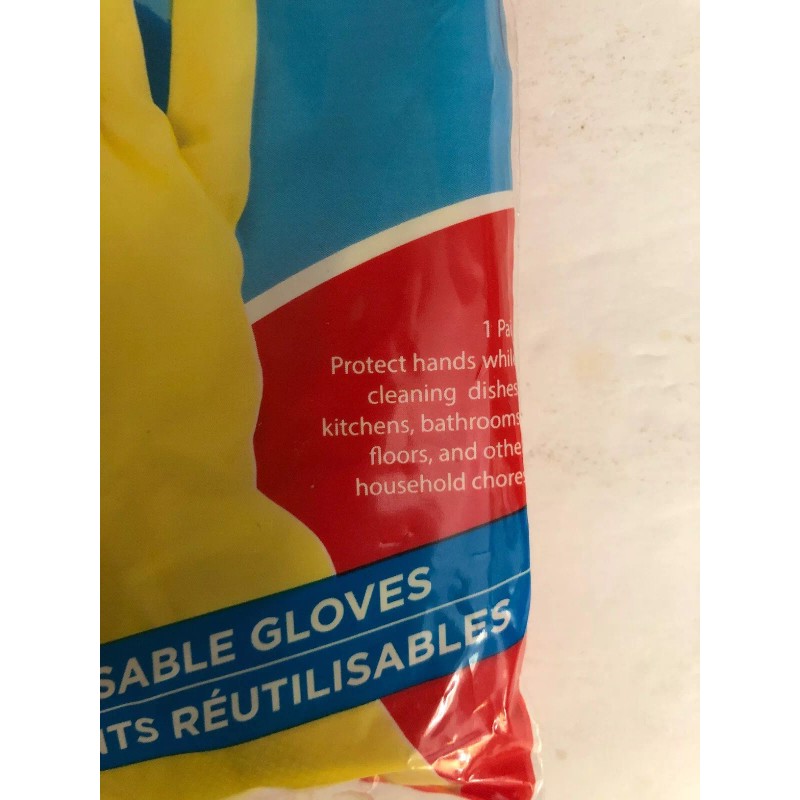 Brillo Basics Reusable Latex Gloves For Cleaning Dishwashing Medium SHIPS