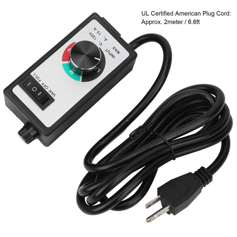 Stepless Fan Speed Controller 120V 1500W 15A Variable Electronic Adjuster