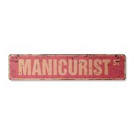 Manicurist Vintage Plastic Street Sign Nail tech Manicure Polish Pedicure | Indoor/Outdoor | 36" Wide