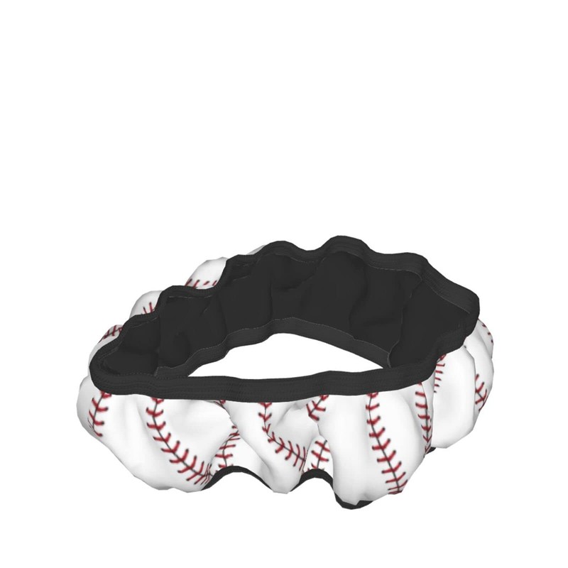 White Baseball Red Lace Steering Wheel Cover, Non Slip Durable