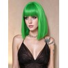 YOROSTAR Green Straight Bob Wig With Bangs - Short Green