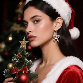 Christmas Earrings for Women Christmas Leopard Bow Earrings Christmas Stocking Stuffers Snowman Festival Holiday Accessories Xmas Stuff Jewelry Gifts