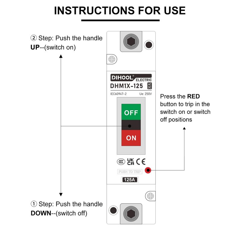 DIHOOL 125 Amp Heavy Duty Battery Disconnect Switch, DC Circuit