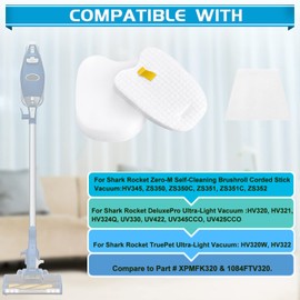 Liphontcta 6 Pack Filters for Shark Rocket Zero-M Ultra-Light Corded Stick HV345 ZS350 ZS350C ZS351 ZS351C ZS352 Vacuums Replacement Filter Compatible Part# XPMFK320 1084FTV320