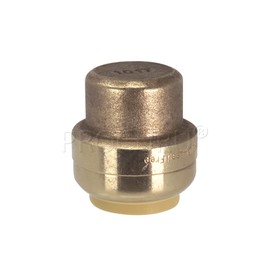 PROCURU 2 Inch PushFit End Cap, Push-to-Connect Brass Plumbing Fitting for Copper, PEX, CPVC, PE-RT Pipe, Certified Safe (2", 1-Pack)