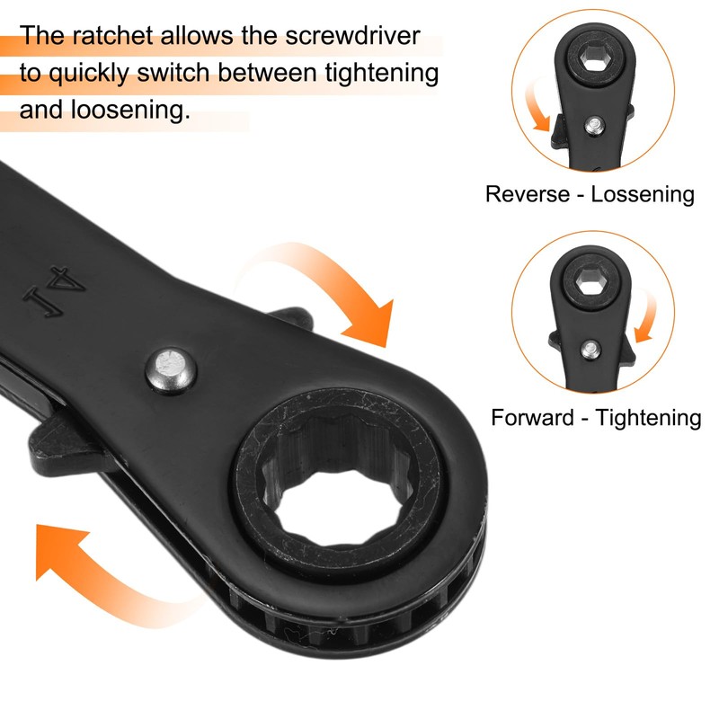 sourcing map Double Box End Reversible Ratcheting Wrench 14mm x