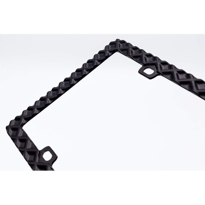 Creathome 3D Waffle Pattern Matt Black License Plate Frame from