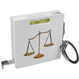 Azeeda 'Balance Scales' Keyring Tape Measure/Spirit Level Tool (KM00028631)