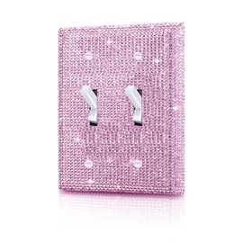 Shiny Golden Rhinestones Wall Plate Cover Double Toggle Toggle Light Switch Cover pink Rhinestones Outlet Covers Wall Plate 2 Gang Decorative