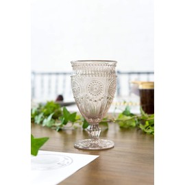 Weddingstar Vintage Inspired Pressed Glass Goblet, Smokey Grey