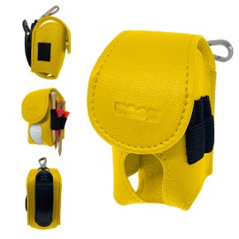 Golf Ball Carry Bag | Golf Tee Holder Pouch | Portable Golf Ball Storage Bag for 2 Golf Balls, 5 Tees and 1 Divot Repair Tool (Gold)