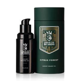 LORD OF THE BEARDS Citrus Forest Beard Oil for Men – Premium Beard Care with Organic Jojoba, Coconut, Argan and Grapeseed Oil – Citrus Scented Beard Growth Oil – Facial Hair Softener