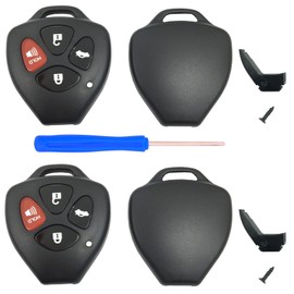 Cutting Not Required - Replacement Keyless Entry Remote Key Fob Shell Case for Toyota Avalon Camry Corolla Venza Car Key Fob Cover (4 Button-Pack2)