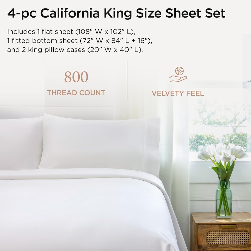 Threadmill Luxury 800 Thread Count California King 100% Cotton Sheets