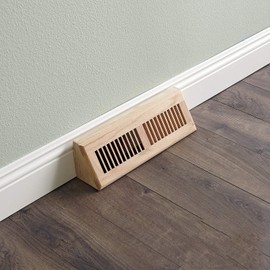 WELLAND Red Oak Baseboard Diffuser Wood Vent Register,15 L X 3 1/2 W X 4 1/2 H Inch
