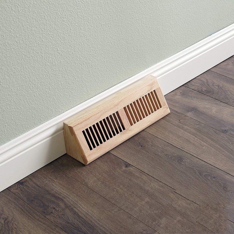 WELLAND Red Oak Baseboard Diffuser Wood Vent Register,15 L X