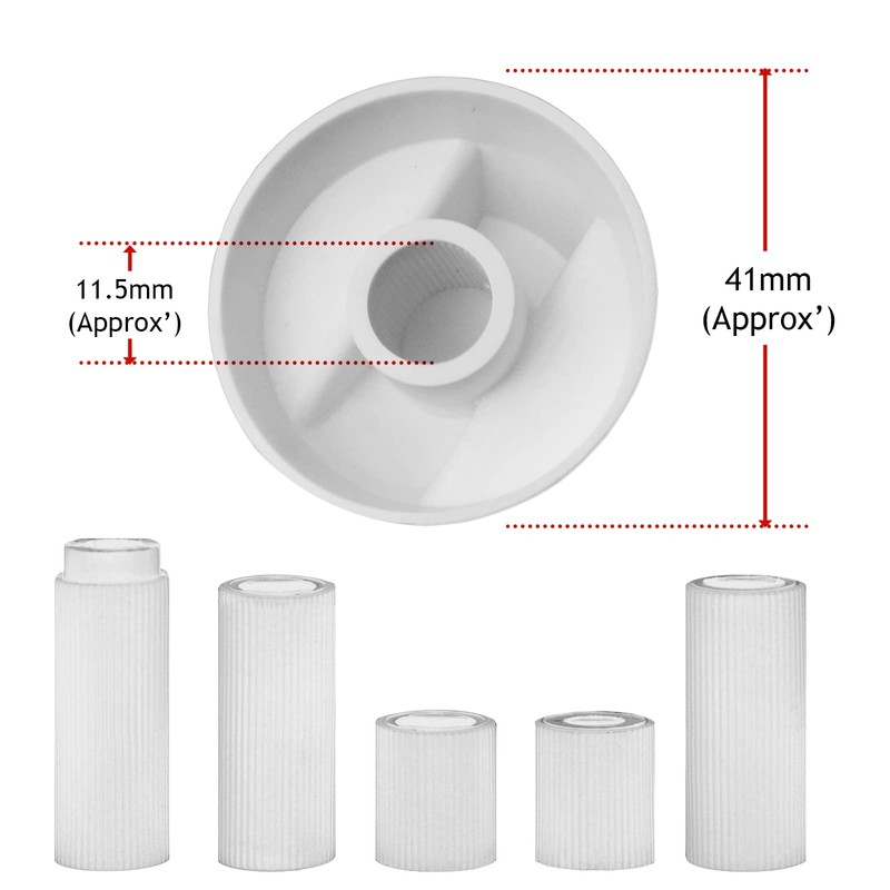 SPARES2GO Universal White Control Knobs for All Makes and Models