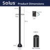 Solus SM6-CSTV-BK 6 ft Black Outdoor Surface MountLamp Post with