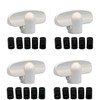 Universal Tee-Crank Casement Window Crank Handle,5 spindles(White) (4 Pack)