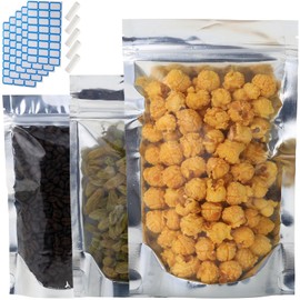 500-Pack Reclosable Small Mylar Bags for Food Storage 5.9" x 8.7" Stand Up Ziplock Pouch Bags in Bulk Resealable Smell Proof Aluminum Silver Foil Bags with Clear Window