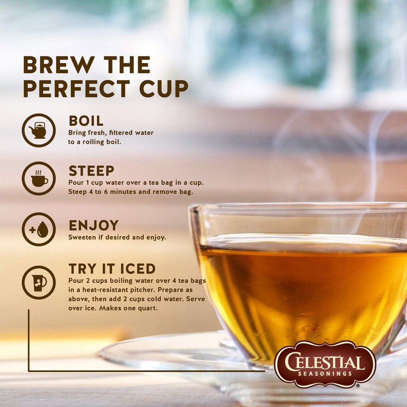 Celestial Seasonings Lemon Zinger Herbal Tea, 20 Tea Bags per