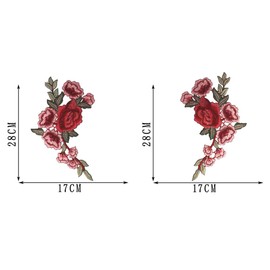 CENPEK 2Pcs 3D Floral Lace Embroidery Applique Flowers Lace Patches Cord Fabric Scrabooking Patch Sewing for Dress Decorated Craft-Style B