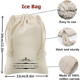 Lewis Bag and Ice Mallet - Wood Hammer and Lewis Bag for Crushed Ice, Bartender Kit Set & Bar Tools Kitchen Accessory