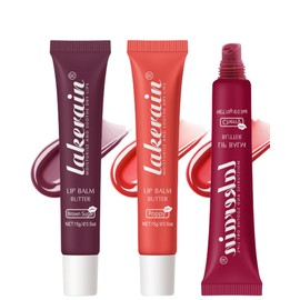 Hydrating Lip Balm Set - 3 Colours Tinted Lip Balm, Vegan Lip Balm, Glossy Moisturising Lip Treatment Lip Balm, Nourishing Lip Care for Whitening Lip Wrinkles Set B