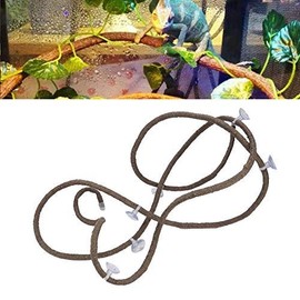 Pssopp Artificial Reptiles Climbing Branch Flexible Jungle Rattan Jungle Climber Vines Long Vine Habitat Decor with Suction Cups 9.84 ft (S)