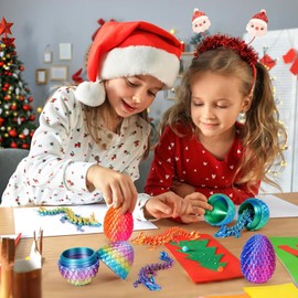 4Pcs 3D Printed Dragon in Egg,8.5CM Mini Dragon Egg,Flexible Joints Home Decor Executive Desk Toys,Home Office Decor Executive Desk Toys for Autism/ADHD (4PCS-A)