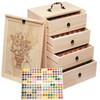 TORIBIO Essential Oils Box for 112 Bottles, Wooden Essential Oils