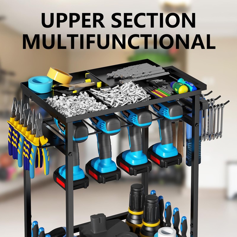 GILLAS Utility Tools Cart, Power Tool Organizer with Wheels for