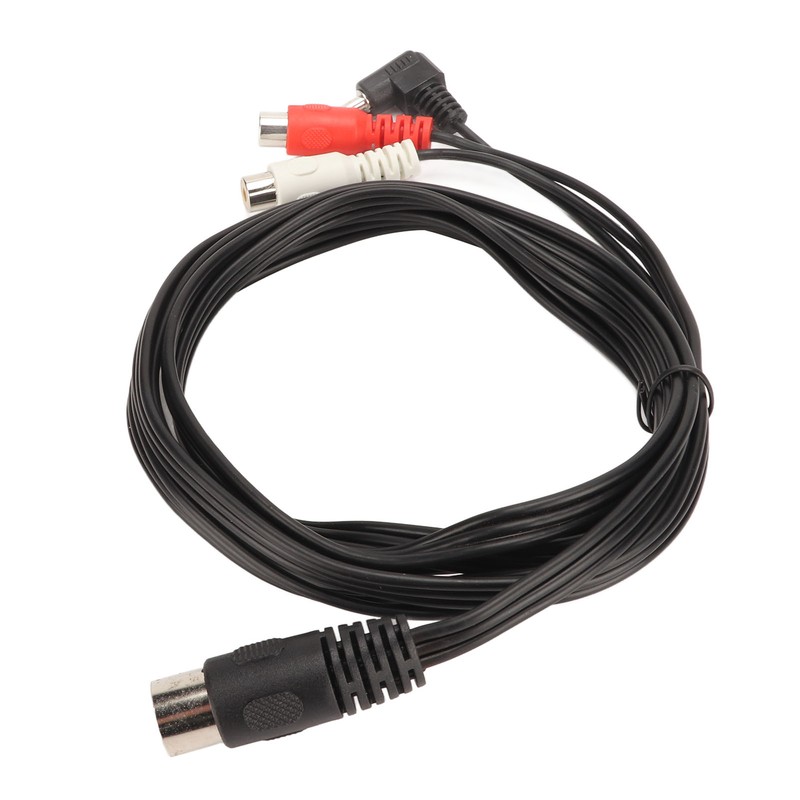 DIN 5Pin Male to 2 RCA Female and 3.5mm Cable